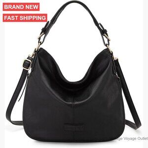 Large Vegan Leather Hobo Shoulder Bag with Adjustable Strap and Multiple Pockets